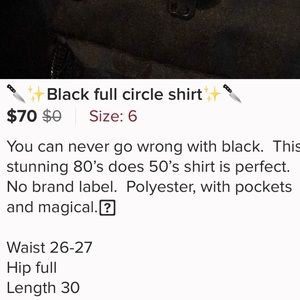 Blacks full silky circle skirt